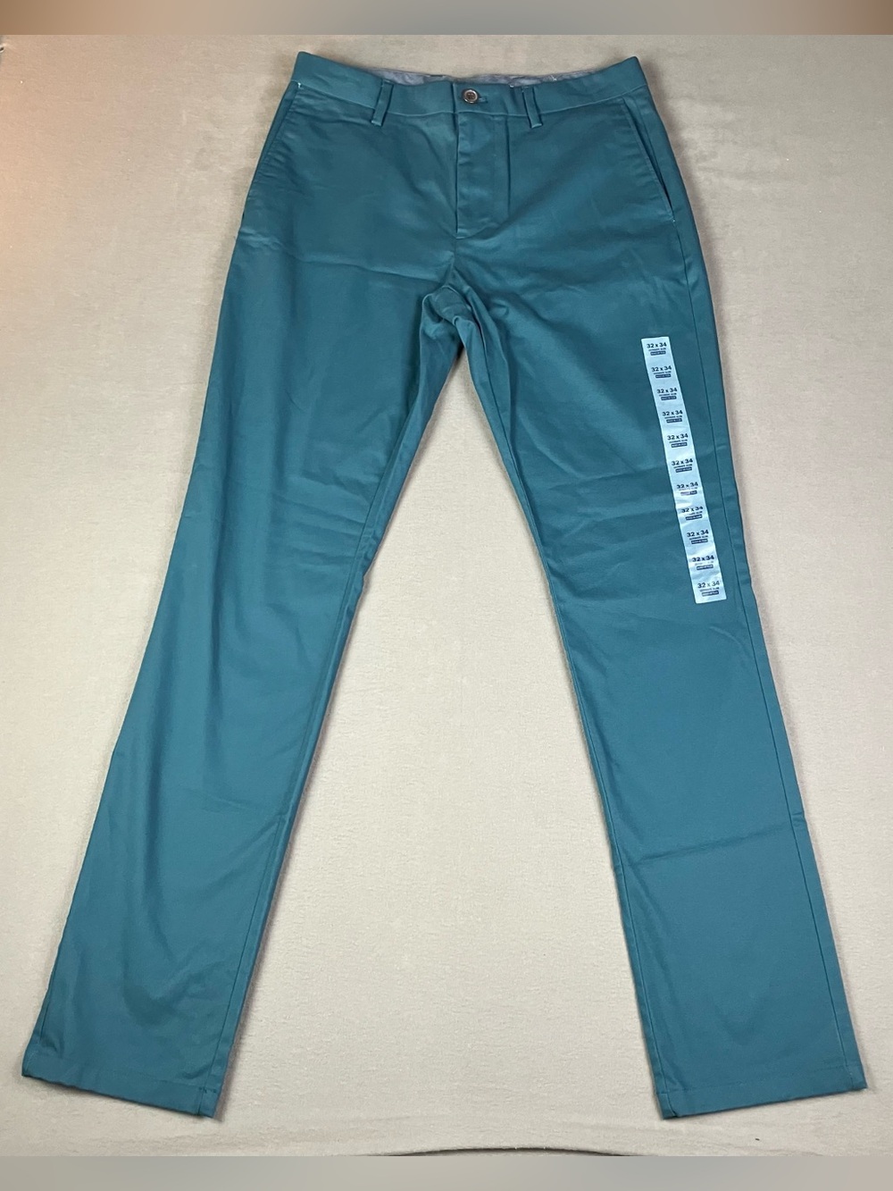 Old Navy Men’s Size 32x34 Ultimate Slim Chino Pants Teal Blue Built In Flex NWT.